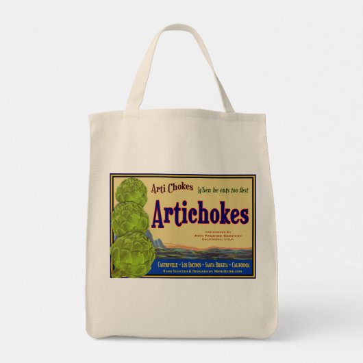 アーティチョークヴィンテージクレートアートキャンバストート トートバッグ (裏面)