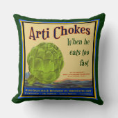 アーティチョークヴィンテージクレートアート枕 クッション (正面)