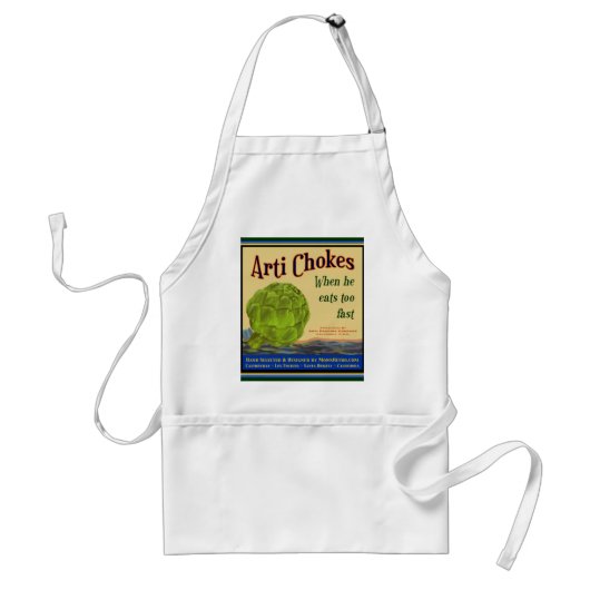 アーティチョークヴィンテージラベルアートBBQエプロン スタンダードエプロン (正面)
