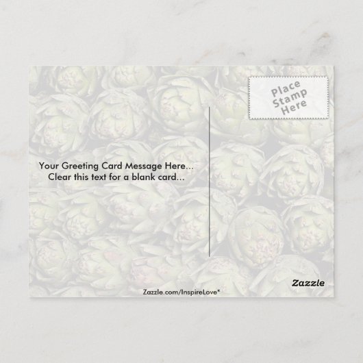 アーティチョーク写真 ポストカード (裏面)