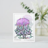 アーティチョーク材料メディカカードハーブ勉強植物 ポストカード (スタンド正面)