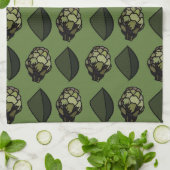 アーティチョーク植物植物植物模様 キッチンタオル (折り畳み)