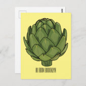アーティチョーク漫画イラストレーション ポストカード (正面/裏面)