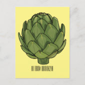 アーティチョーク漫画イラストレーション ポストカード (正面)
