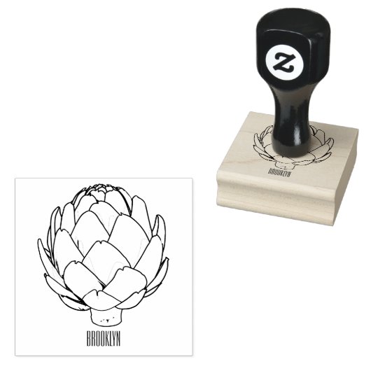 アーティチョーク漫画イラストレーション ラバースタンプ (押印)