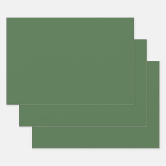 アーティチョーク無地のグリーン（色） ラッピングペーパーシート (セット)