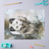 アーティックキツネ野生生物水彩 薄葉紙 (クラフト)