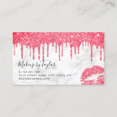 アーティモダンストを作る熱いピンクのグリッターの唇 名刺 (裏面)