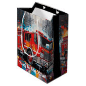 アーテポップ・アートのル・ファイア・トラック ミディアムペーパーバッグ (裏面アングル)