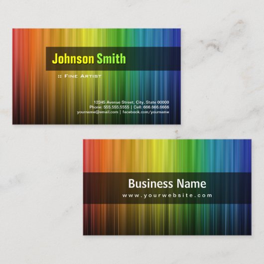 アーテ素晴らしィスト – レインボースタイリッシュカラー 名刺 (正面/裏面)