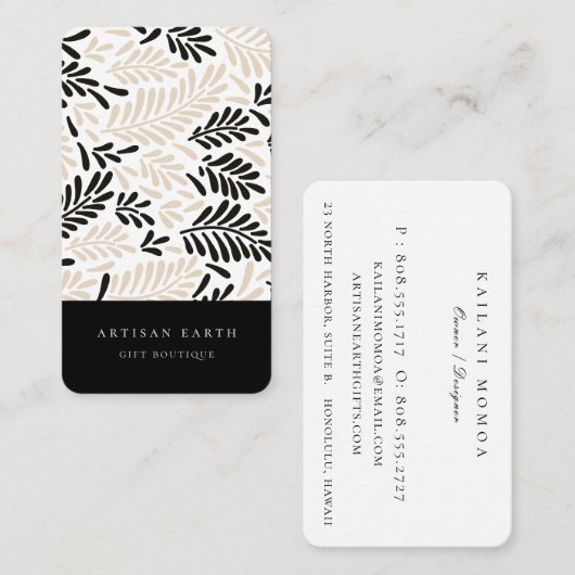 アーテ素朴ィザン抽象芸術パームパターン 名刺 (正面/裏面)