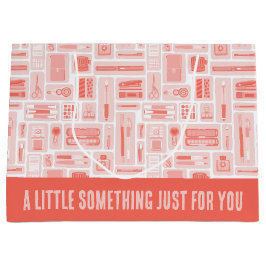 アートお洒落サプライズコーラルレッドパターンクリエイティブ ラージペーパーバッグ