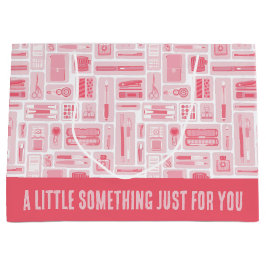 アートお洒落サプライズピンクパターンクリエイティブ ラージペーパーバッグ