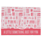 アートお洒落サプライズピンクパターンクリエイティブ ラージペーパーバッグ (裏面)