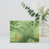 アートお洒落レディが蝶の森の中 ポストカード (スタンド正面)