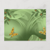 アートお洒落レディが蝶の森の中 ポストカード (正面)