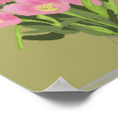 アートかわいらしチューリップフラワーモダンイラストレーション+名前 ポスター (角)