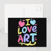 アートが好き、芸術家、画家、カラフルな絵画ギフト シーズンポストカード (正面/裏面)