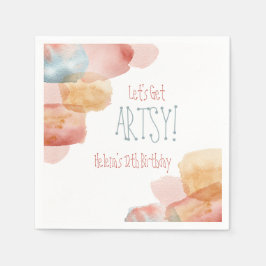 アートでお祝いしよう!水彩画、アートの誕生日 スタンダードカクテルナプキン