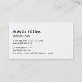 アートでシックで黒い及び白人のまつげデザイナー 名刺 (裏面)