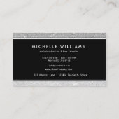 アートでシックな銀製のグリッターのまつげデザイナー 名刺 (裏面)