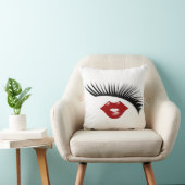 アートでフェミニンでシックなまつげ及び唇デザイナー クッション (椅子)