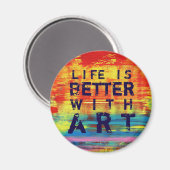 アートで人生を楽しむカラフル抽象芸術・アート マグネット (正面/裏面)