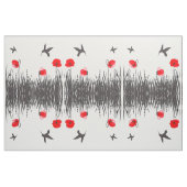 アートで赤いケシおよびハチドリ ファブリック (ファットクウォーター)