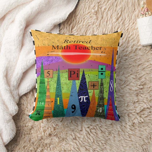 アートで退職したな数学の教師の枕は"番号を付けます森林"に クッション (ブランケット)
