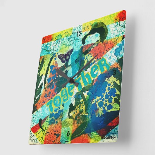 アートとアクリル時計 スクエア壁時計 (傾斜)