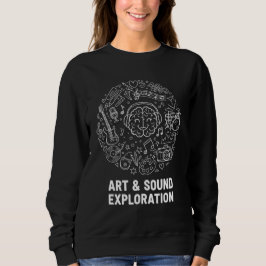 アートとサウンドの探求 – 手描きの音楽とアート スウェットシャツ