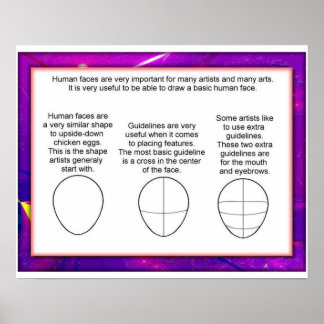 アートとデザイン、スケッチ顔 ポスター