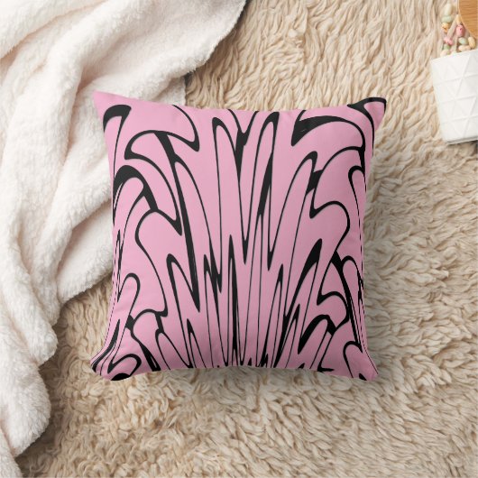 アートとブラック考えとピンクの出会い クッション (ブランケット)