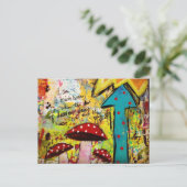 アートと混合メディアの太陽のジャーナルはがき ポストカード (スタンド正面)