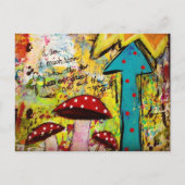 アートと混合メディアの太陽のジャーナルはがき ポストカード (正面)