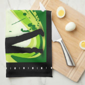 アートなゴルフプレーヤー キッチンタオル (四つ折り)