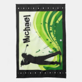 アートなゴルフプレーヤー キッチンタオル (縦)