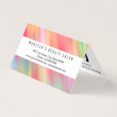 アートなネオンピンクの黄色の抽象芸術のモダンブラシストローク 名刺 (裏面)