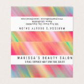 アートなネオンピンクの黄色の抽象芸術のモダンブラシストローク 名刺 (外部フラット)