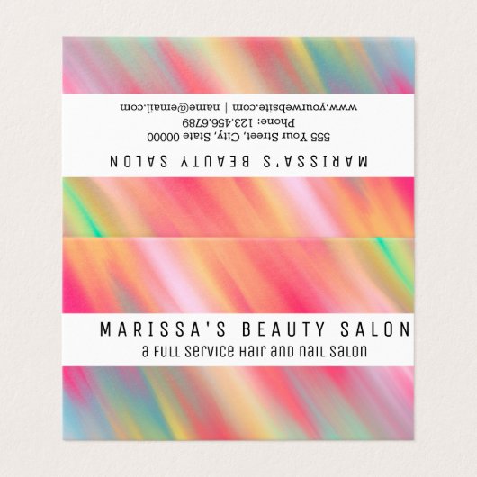 アートなネオンピンクの黄色の抽象芸術のモダンブラシストローク 名刺 (外部フラット)