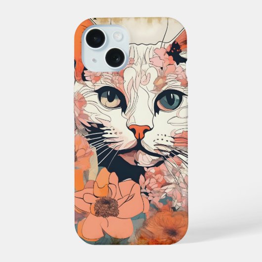 アートなネコ iPhone 15ケース (裏面)