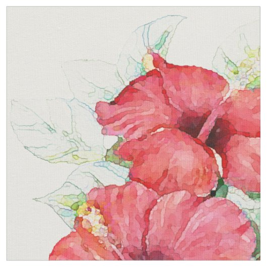 アートなハイビスカスによっては熱帯花柄が開花します ファブリック (クローズアップ)