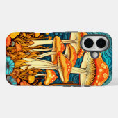 アートなレトロキノコの森のイラスト Case-Mate iPhoneケース (裏面 (横))