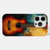 アートなレトロギター音楽にインスパイアされたデザイン Case-Mate iPhoneケース (裏面 (横))
