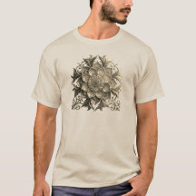 アートなヴィンテージ フラワーマンダラ オーナメントTシャツ