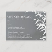 アートな東洋の禅のタケ低木のギフト券 割引カード (裏面)