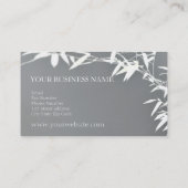 アートな東洋の禅のタケ低木の灰色及び白 名刺 (裏面)