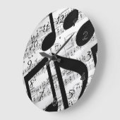 アートな楽譜 ラージ壁時計 (傾斜)