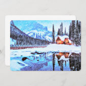 アートな湖のシャレーの招待 招待状 (正面/裏面)