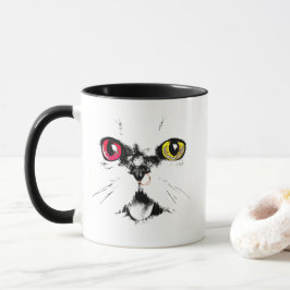 アートな猫のアイライン アート マグカップ
